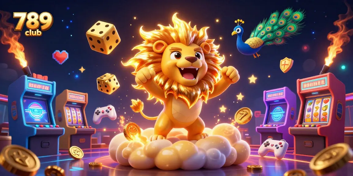 Engage with the thrill of 789 club through an animated casino celebration featuring dynamic game elements and gold.