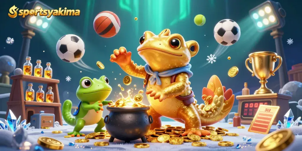Engage with sportsyakima's vibrant, animated casino scene showcasing dynamic sports betting elements.