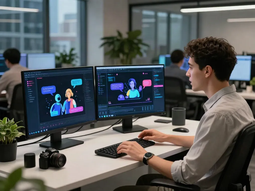 Engaging interaction with juicy ai on a modern tech workspace.