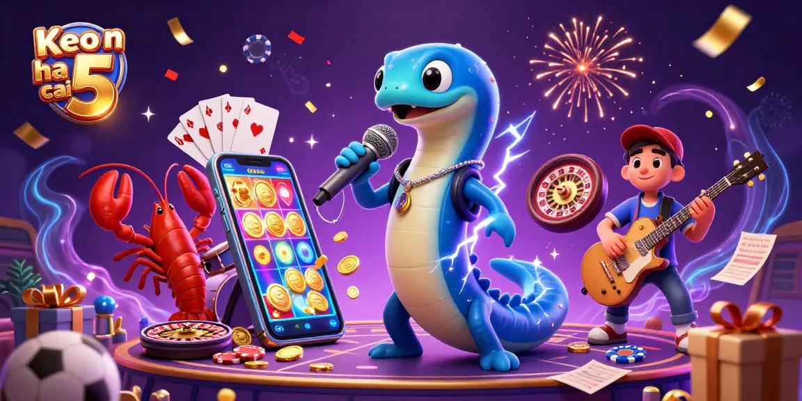 Place bets with Keo nha cai 5 in this vibrant underwater casino illustration featuring animated characters.