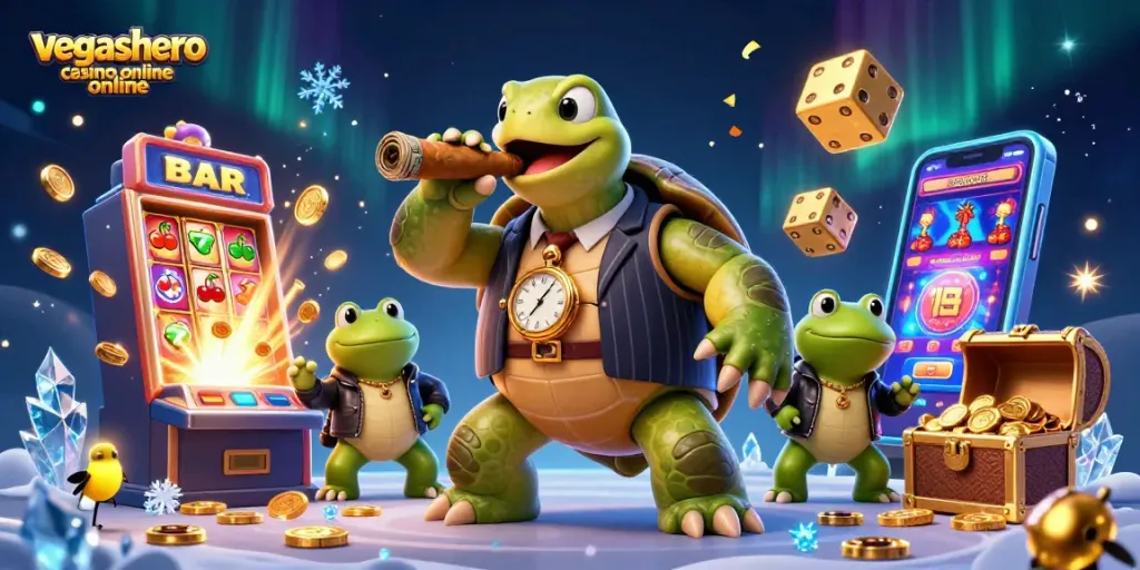 Experience thrilling wins at vegashero casino online with playful 3D cartoon characters and vibrant casino elements.