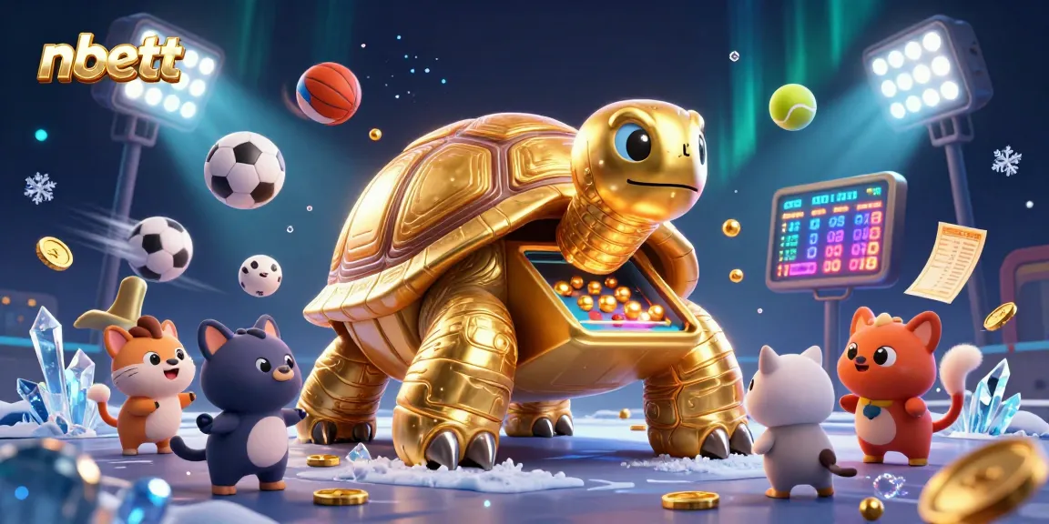 nbett attracts players to a dynamic casino scene with a 3D golden tortoise showcasing excitement.