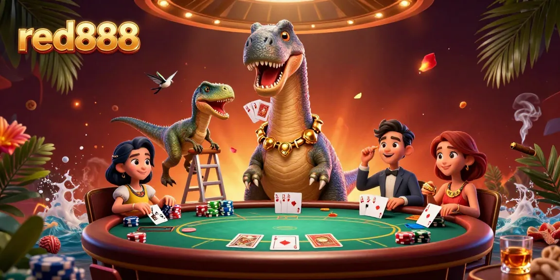 Players enjoy thrilling poker action featuring red888 amidst dynamic casino excitement.