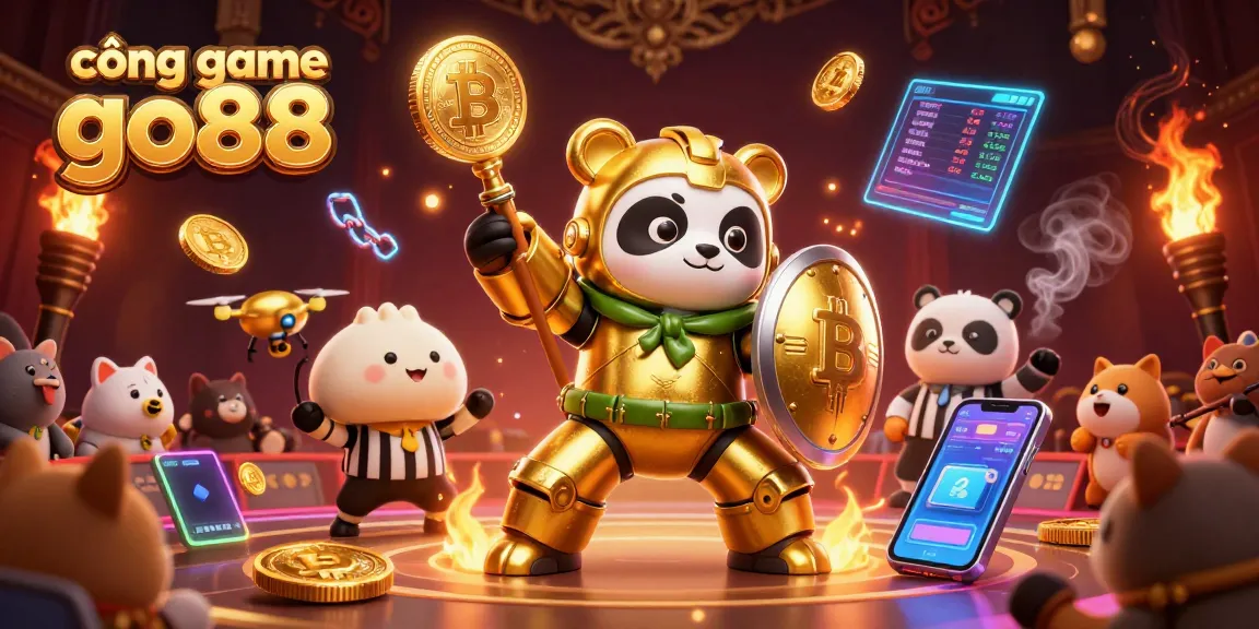 Experience the thrilling cổng game go88 with a dynamic arena showcasing 3D mech-suit characters and crypto elements.