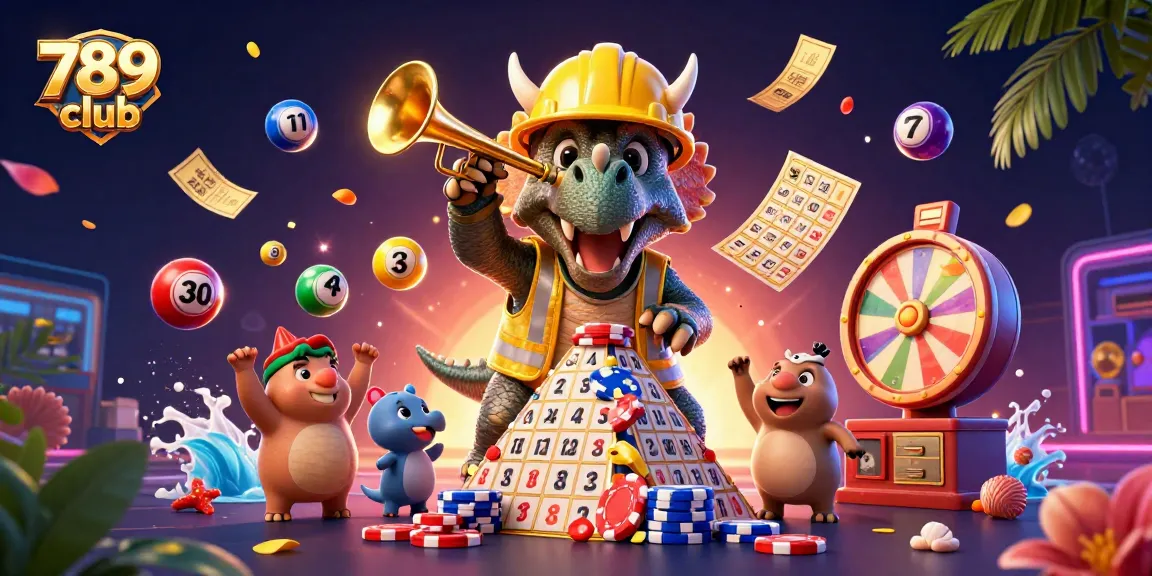 Join the excitement at 789 club as the characters celebrate wins with vibrant casino elements.