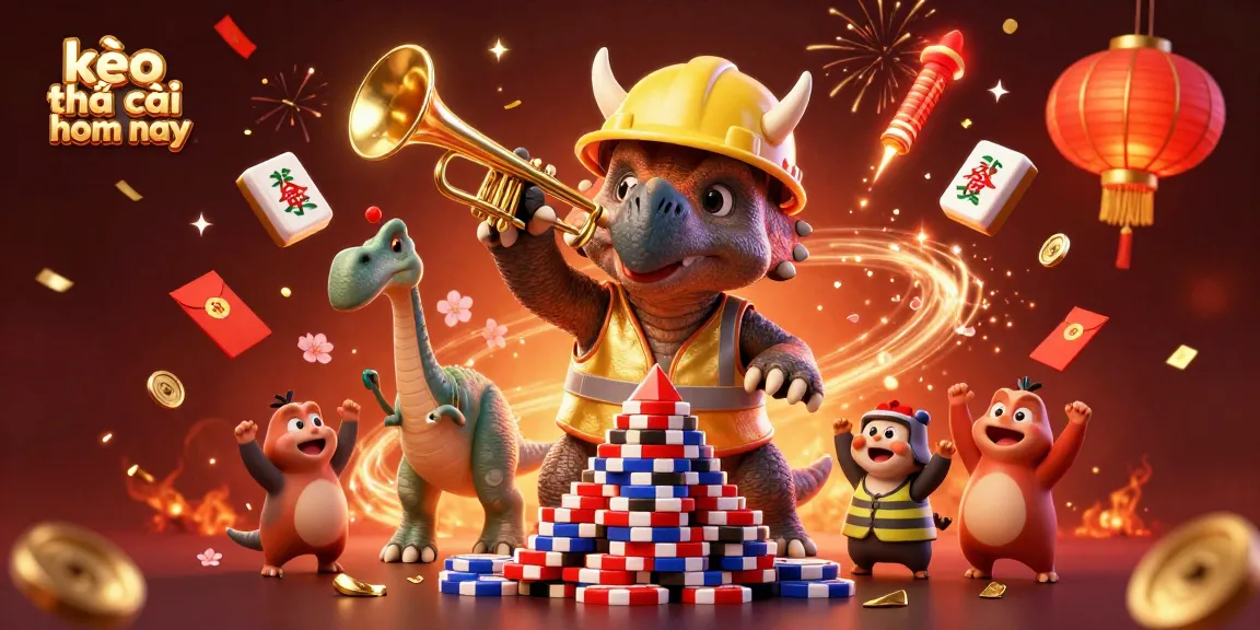 Bet on kèo nhà cái hôm nay with festive celebration in a colorful 3D illustration.